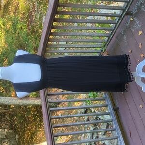 Prada silk Black Sleeveless V-Neck Sheath Maxi Dress